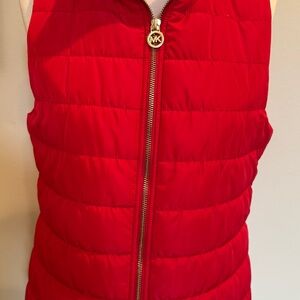Michael Kors Cherry Red Vest with Gold Zipper